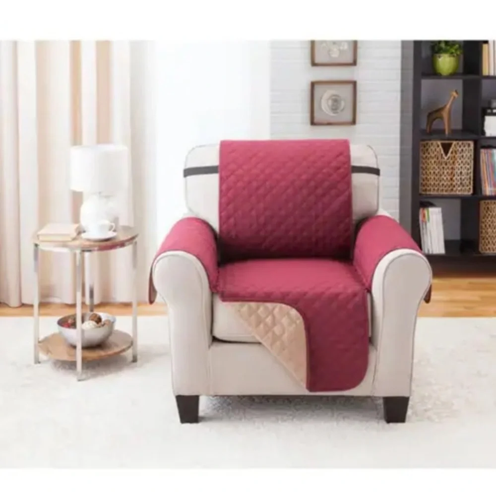 Reversible Chair Furniture Protector‎ Burgundy/Taupe size 75”x65”